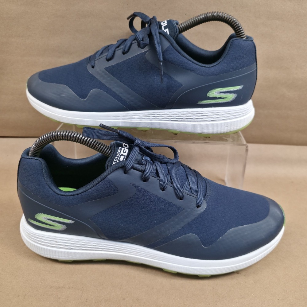 Skechers (Sz 9) Ultra Flight Navy/Green Spikeless Golf Shoes Womens